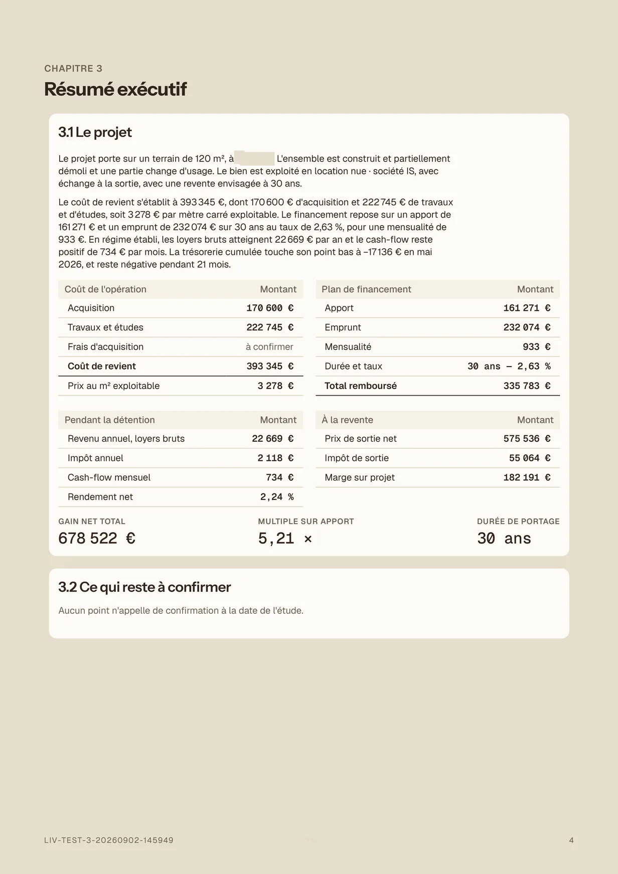 Résumé exécutif d’un rapport d’étude de faisabilité PROVIIS.